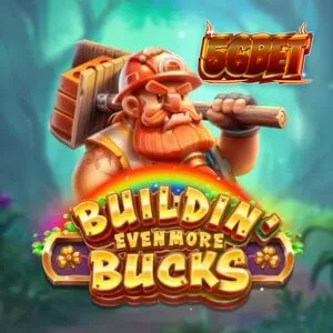 Interface do jogo Buildin’ Even More Bucks com personagens e símbolos de construção